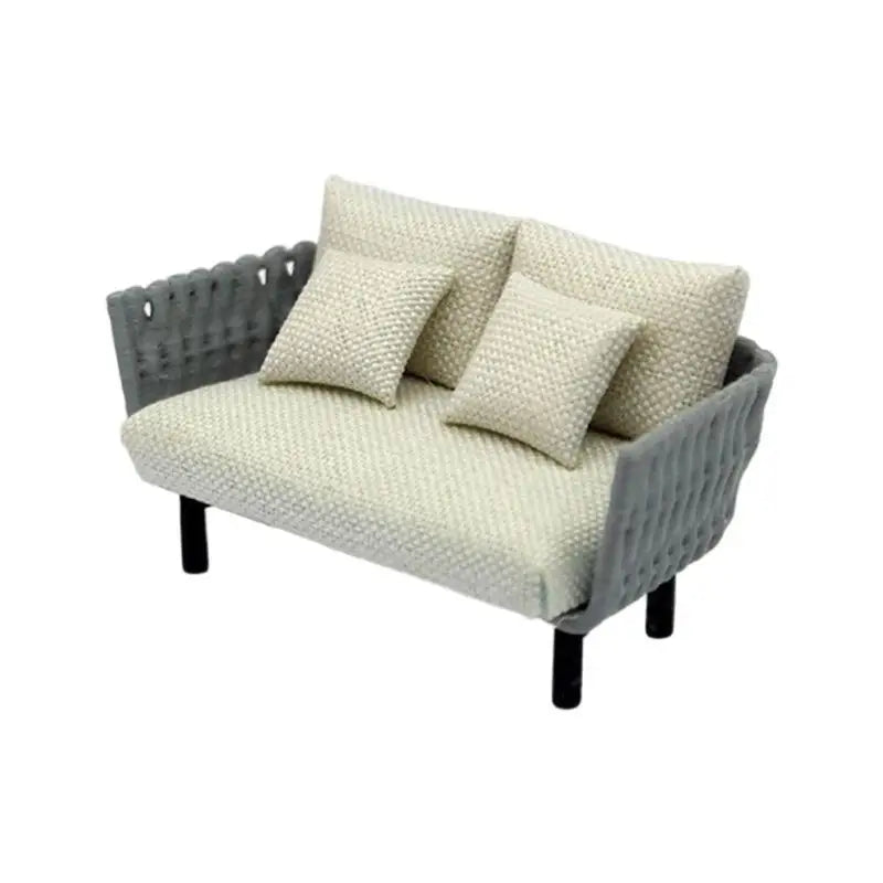 Miniature Sofa & Pillow – 1:20 1:25 1:30 Scale Dollhouse Furniture