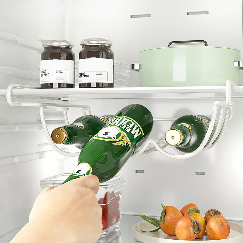 Creative Home Furnishing Accessories Beer Bottle Fridge Organizer Wine Display Shelf Holder Hook Refrigerator Storage Rack Peaceful Pleasures Health and Wellness