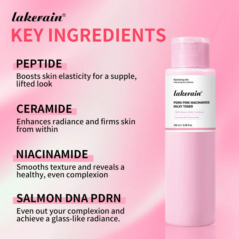 Pink Niacinamide Milky Toner Long-lasting Hydration Even Skin Tone Quickly Absorbed Achieve Dewy Glass Skin Daily Milky Toner Peaceful Pleasures Health and Wellness