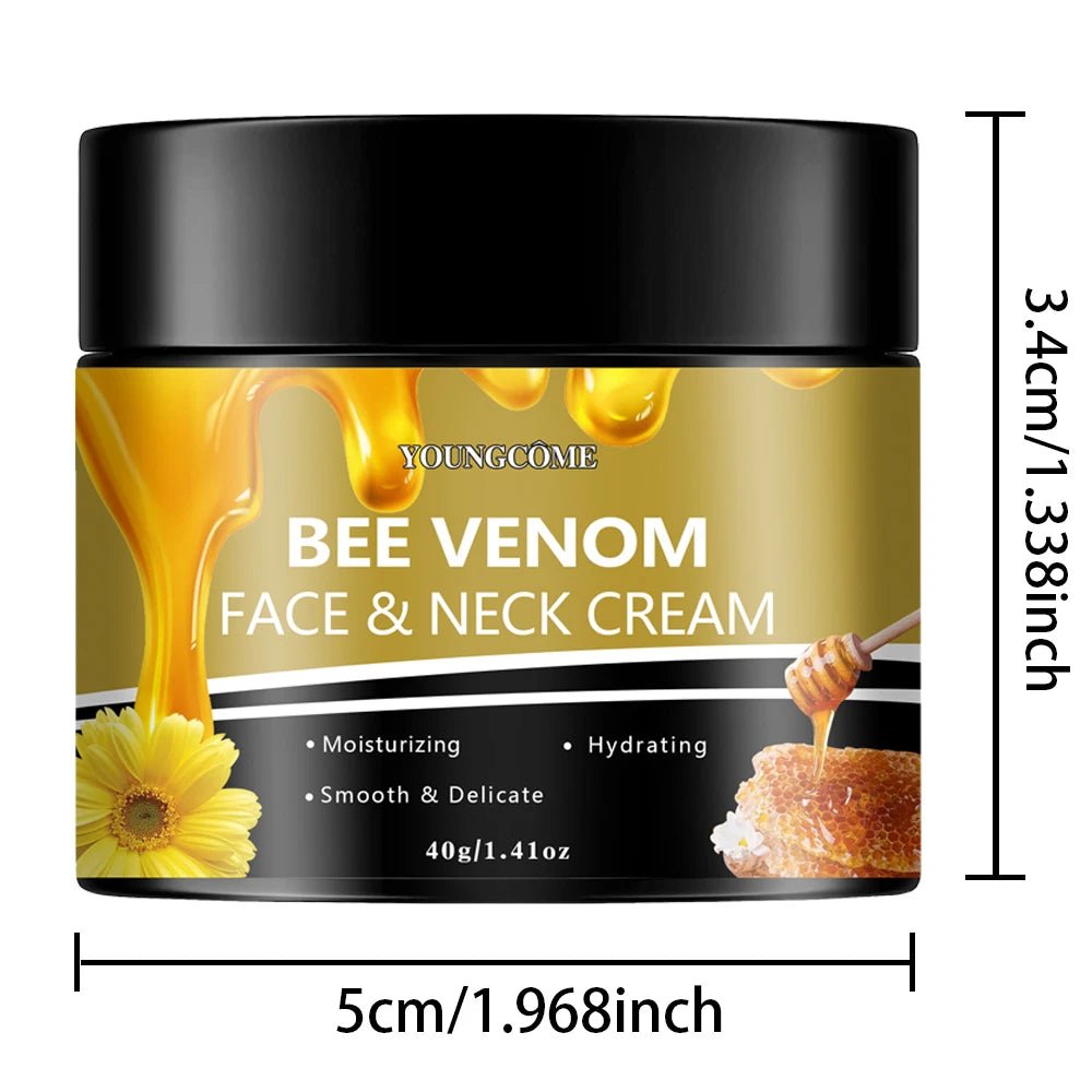 Bee Venom Face & Neck Cream Moisturiser Facial Anti Aging Smooth Skin Repair Fade Fine Line Wrinkle Remover Face Cream Peaceful Pleasures Health and Wellness 40g