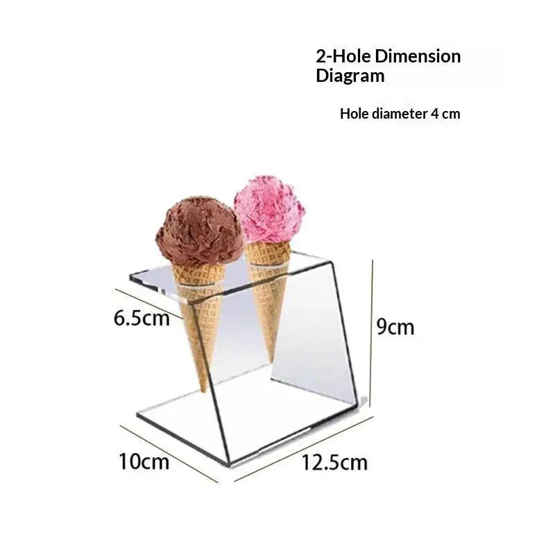 Clear Acrylic Ice Cream Cone Holder & Party Dessert Stand