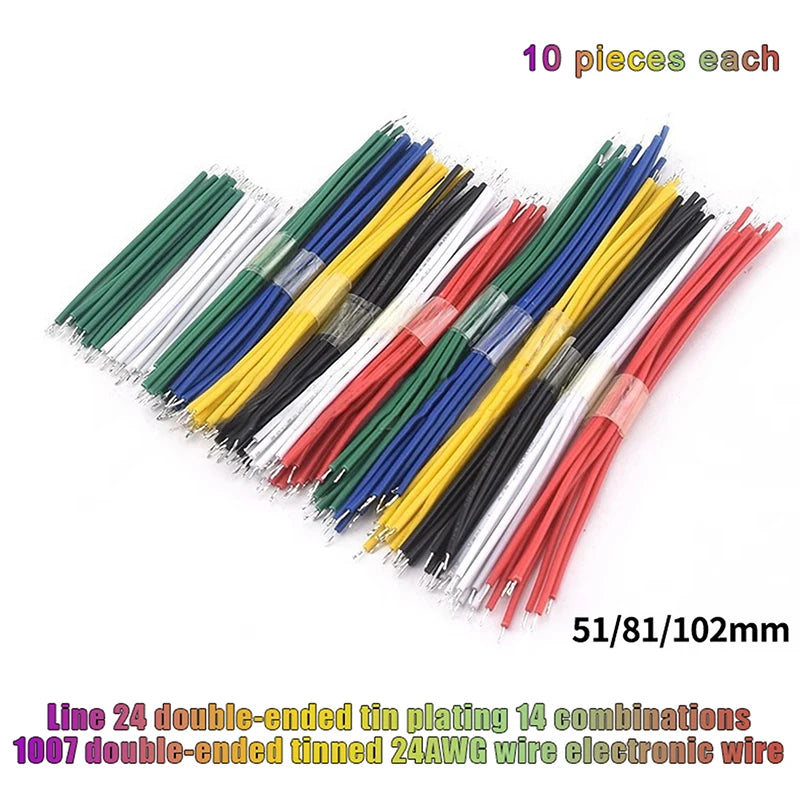 New 140Pcs High-Quality Electronic Wire 24AWG Tinned Wire 6 Color Jumper DIY Kit For PCB And Breadboard Cable Wires Peaceful Pleasures Health and Wellness 140pcs