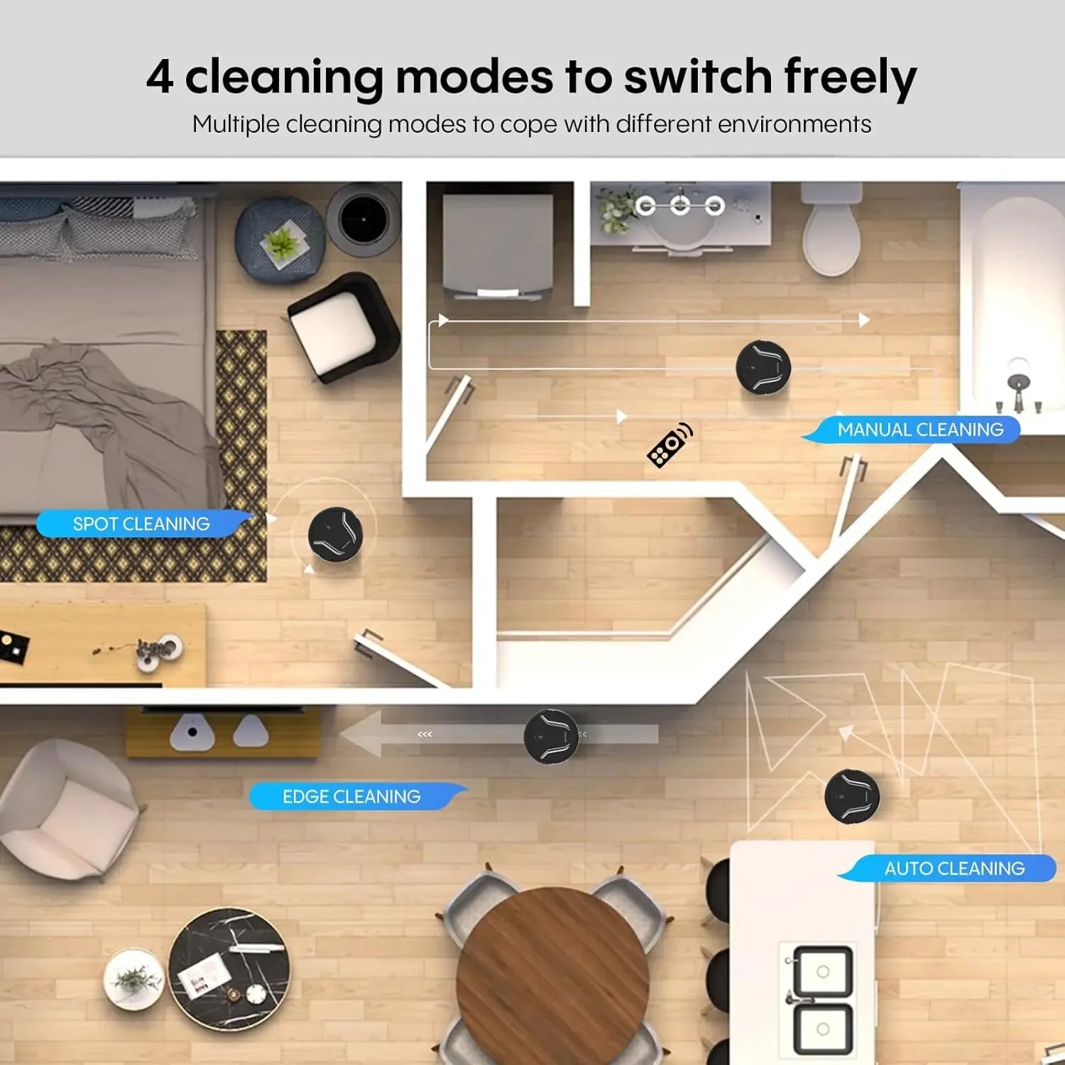 3-in-1 Robot Vacuum Mop Combo, 5000Pa Suction, Auto Recharge, App/WiFi/Voice Control for Hard Floors and Pet Hair Peaceful Pleasures Health and Wellness