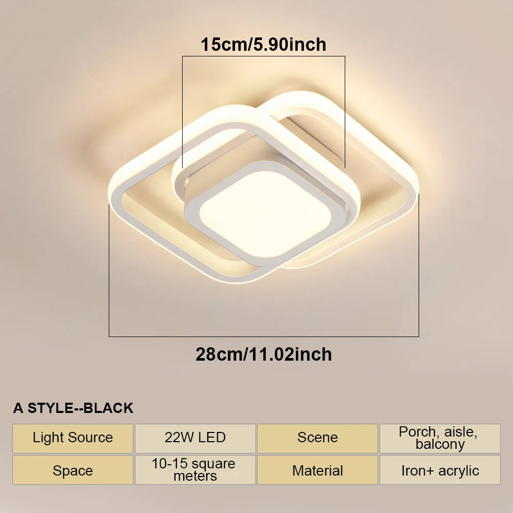 RUNTOIN Modern LED Ceiling Light | Corridor & Bedroom Lamp