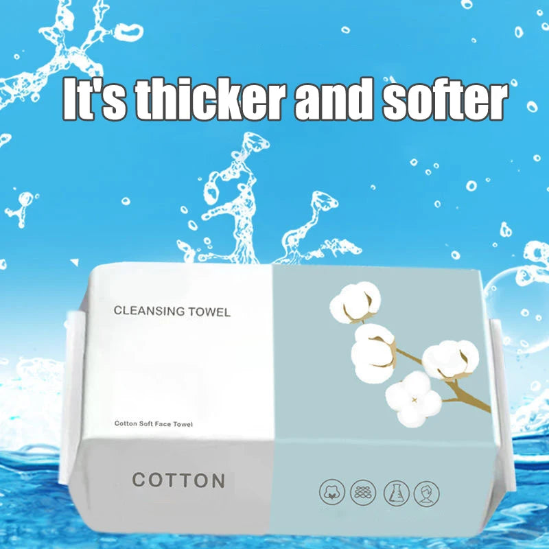 100PCS Natural Disposable Face Towel Travel Facial Cleansing Wet And Dry Makeup Remover Pearl Cotton Soft Makeup Nonwoven Towel Peaceful Pleasures Health and Wellness