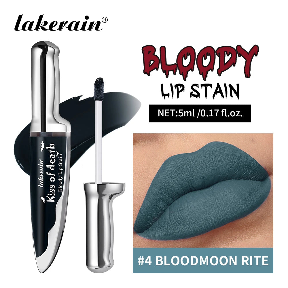 Lakerain Fake Bloody Lip Stain Gel-like Waterproof Spill-proof Long Lasting Matte Lip Tinting Halloween Party Lip Cosmetics Peaceful Pleasures Health and Wellness BLOODMOON RITE