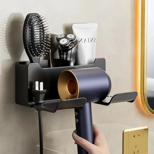 Wall-Mount Hair Dryer Holder & Straightener Stand Organizer Bathroom Tool Organizer Peaceful Pleasures Health and Wellness