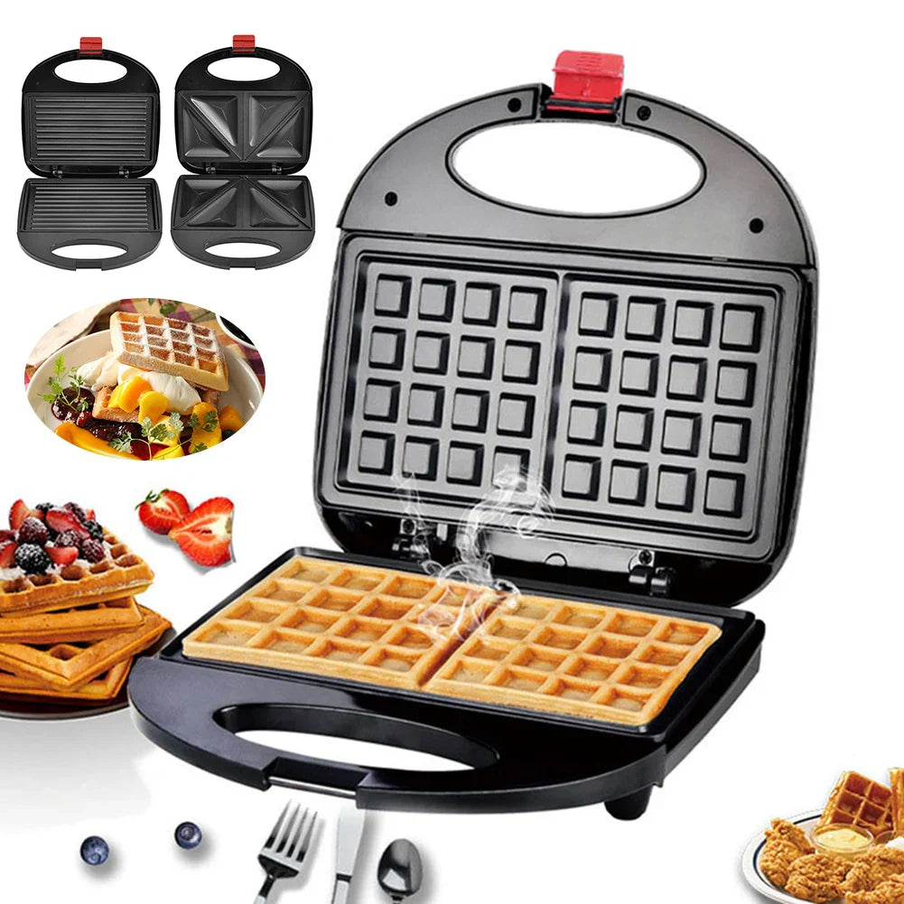 750W Non-Stick Sandwich Press & Waffle Maker | Countertop