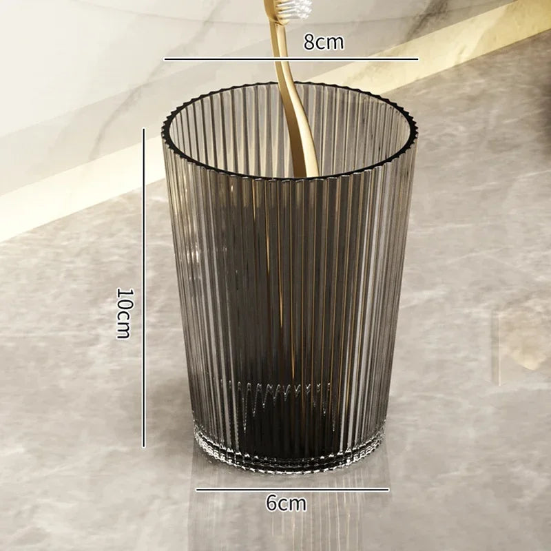 Acrylic Mouthwash Cup Toothbrush Bathroom Cup Light Luxury Style Bathroom Storage Accessories Toothbrush Holder Peaceful Pleasures Health and Wellness Grey cup