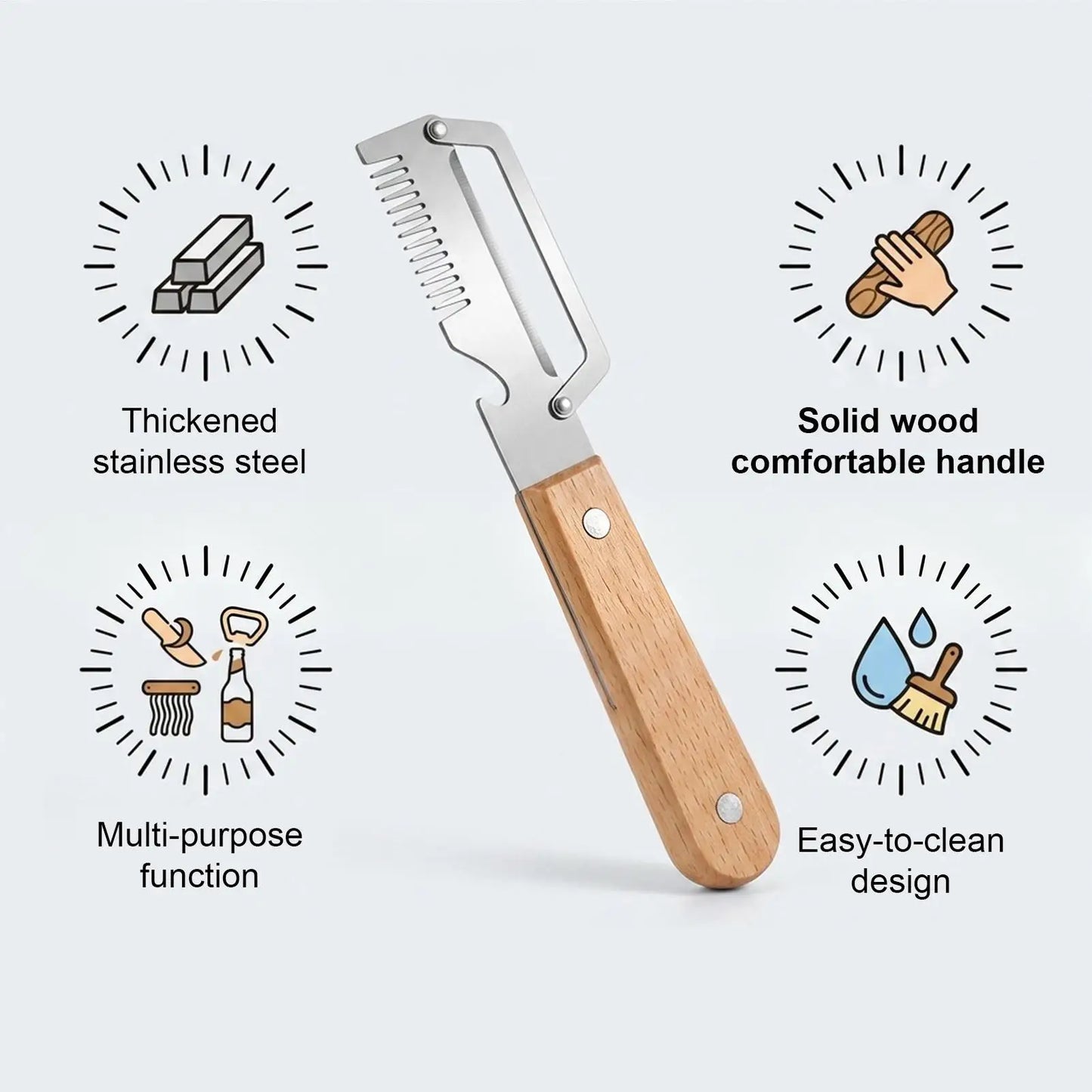 3-in-1 Stainless Steel Vegetable Peeler with Bottle Opener
