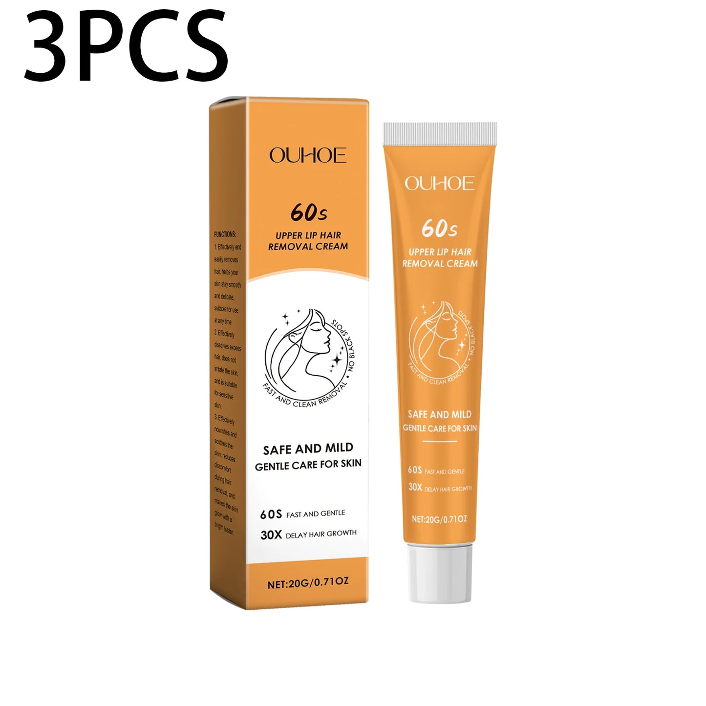 Ouhoe Hair Removal Cream – Fast Gentle Lip & Underarm Depilatory