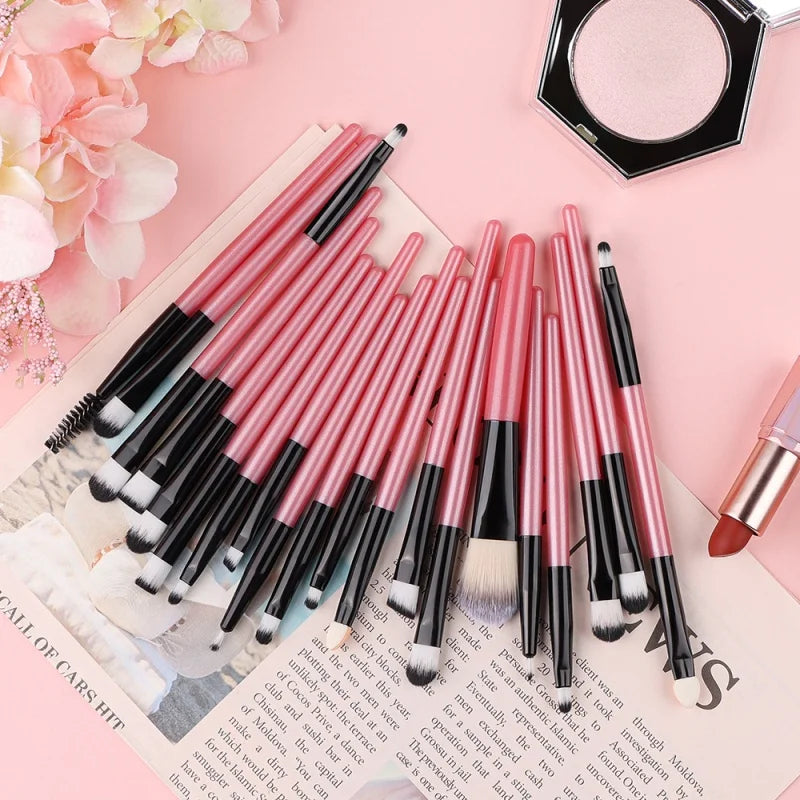 RUNTOIN 20Pcs Makeup Brush Set – Face & Eye Cosmetic Brushes