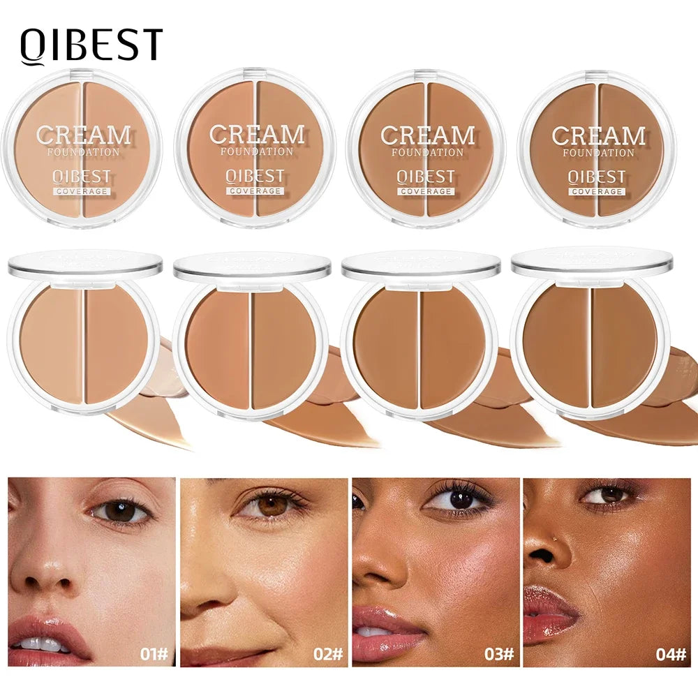 QIBEST Cream Foundation High Coverage Concealer Cover Anti Dark Circle Freckle Long Lasting Waterproof BB Cream Face Makeup Base Peaceful Pleasures Health and Wellness