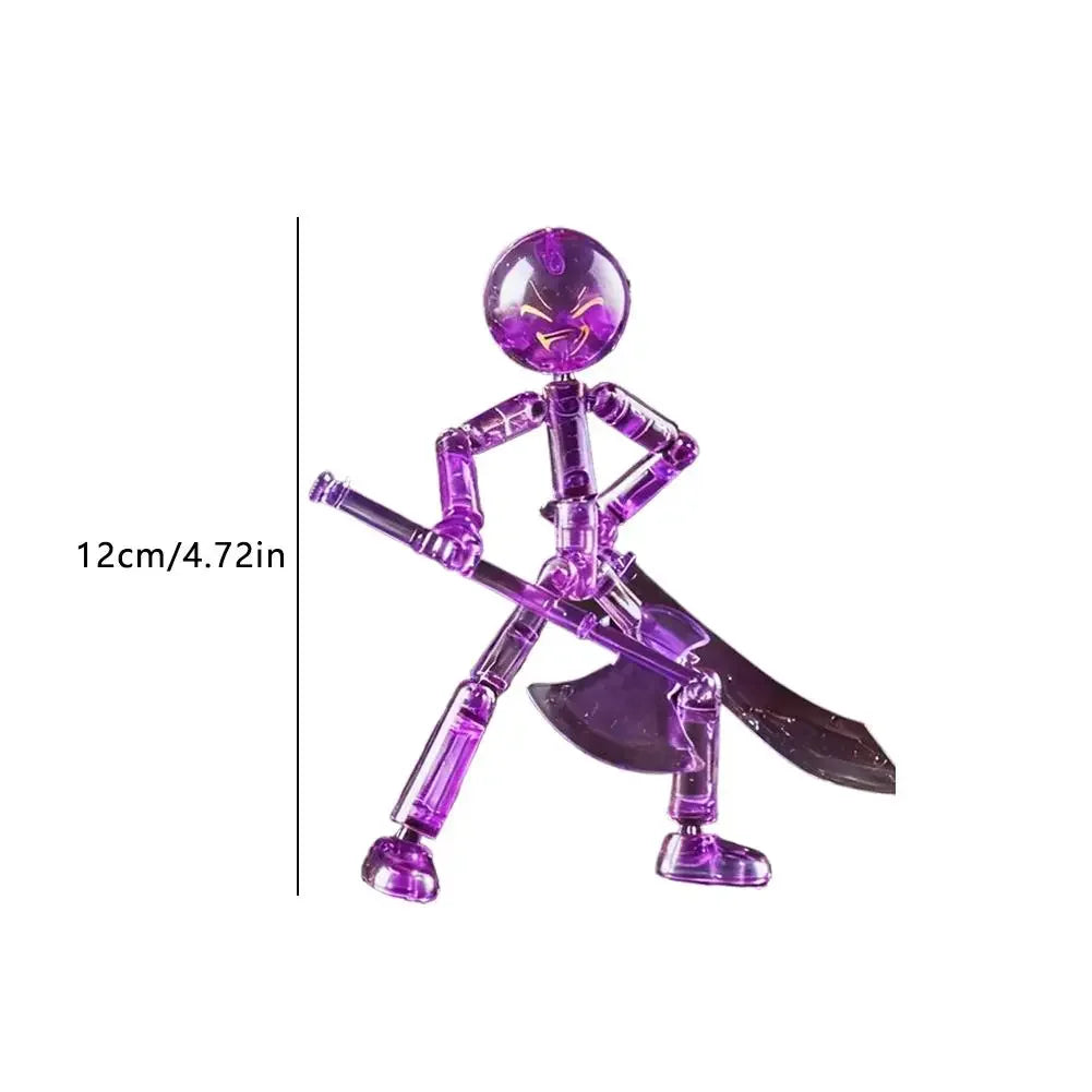 DIY Poseable Stick Man Figure Building Kit, Multi-jointed Articulated Action Figure with Weapons, Movable Limbs Assembly Toy Peaceful Pleasures Health and Wellness