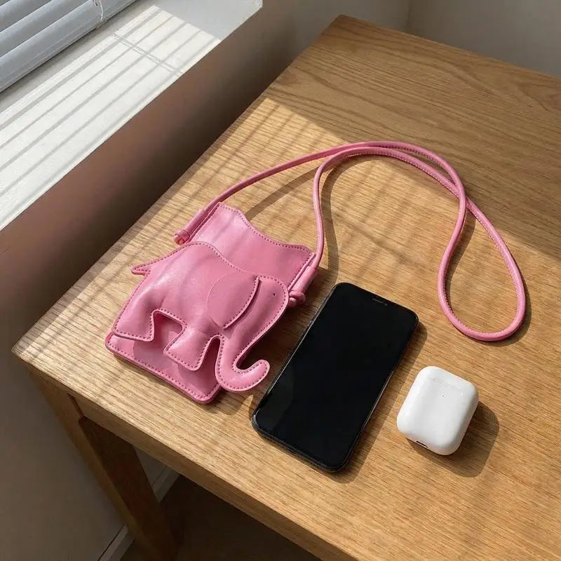 Elephant Mini Crossbody Bag – PU Leather Coin Purse for Women