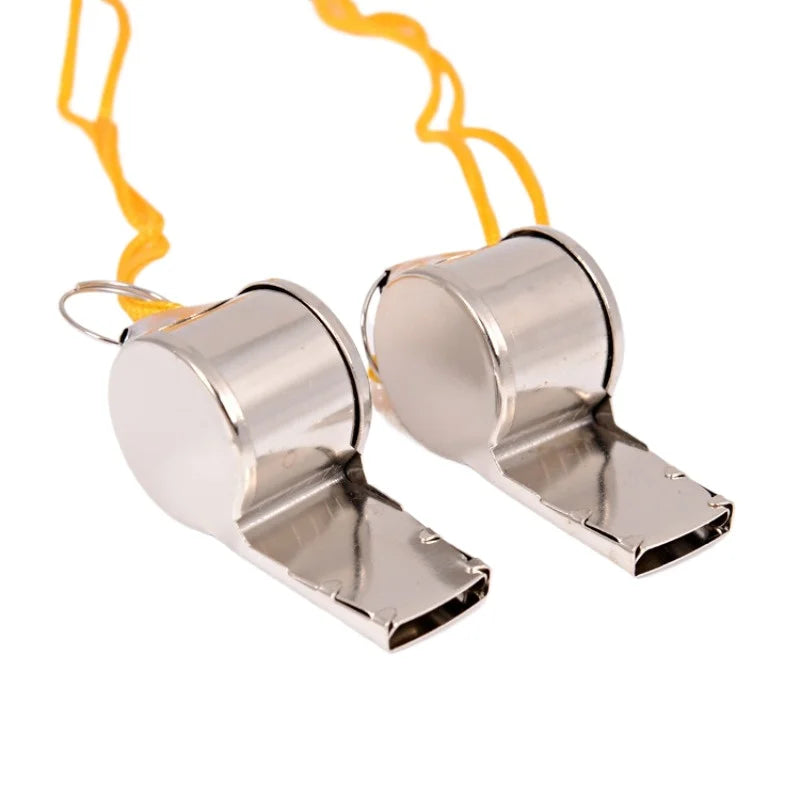 Games Referee Whistle Metal Sports Yellow Rope Outdoor Survival