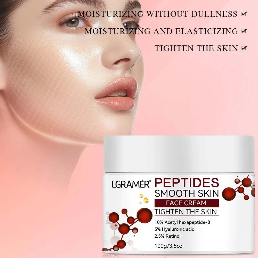 Advanced Peptide Facial Lifting Cream Lightens Fine Lines Firms Skin and Skincare for Younger Firmer and Smoother Skin Peaceful Pleasures Health and Wellness