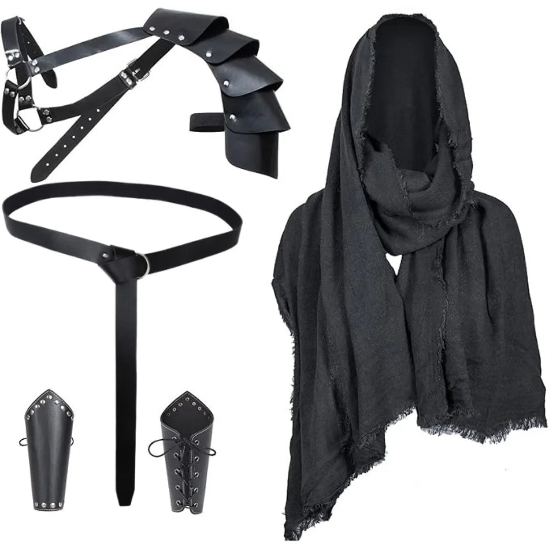 Medieval Knight Belt Cape Men's Renaissance Half Shoulder Cloak Scarf