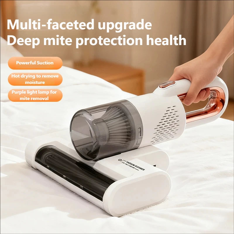 Portable Wireless Handheld Household Vacuum Cleaner Powerful UV HEPA Filter Mite Remover Peaceful Pleasures Health and Wellness