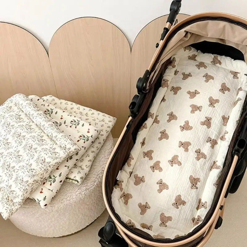 Cotton Baby Pram Liner Reversible Seat Cover – Lovely Pattern