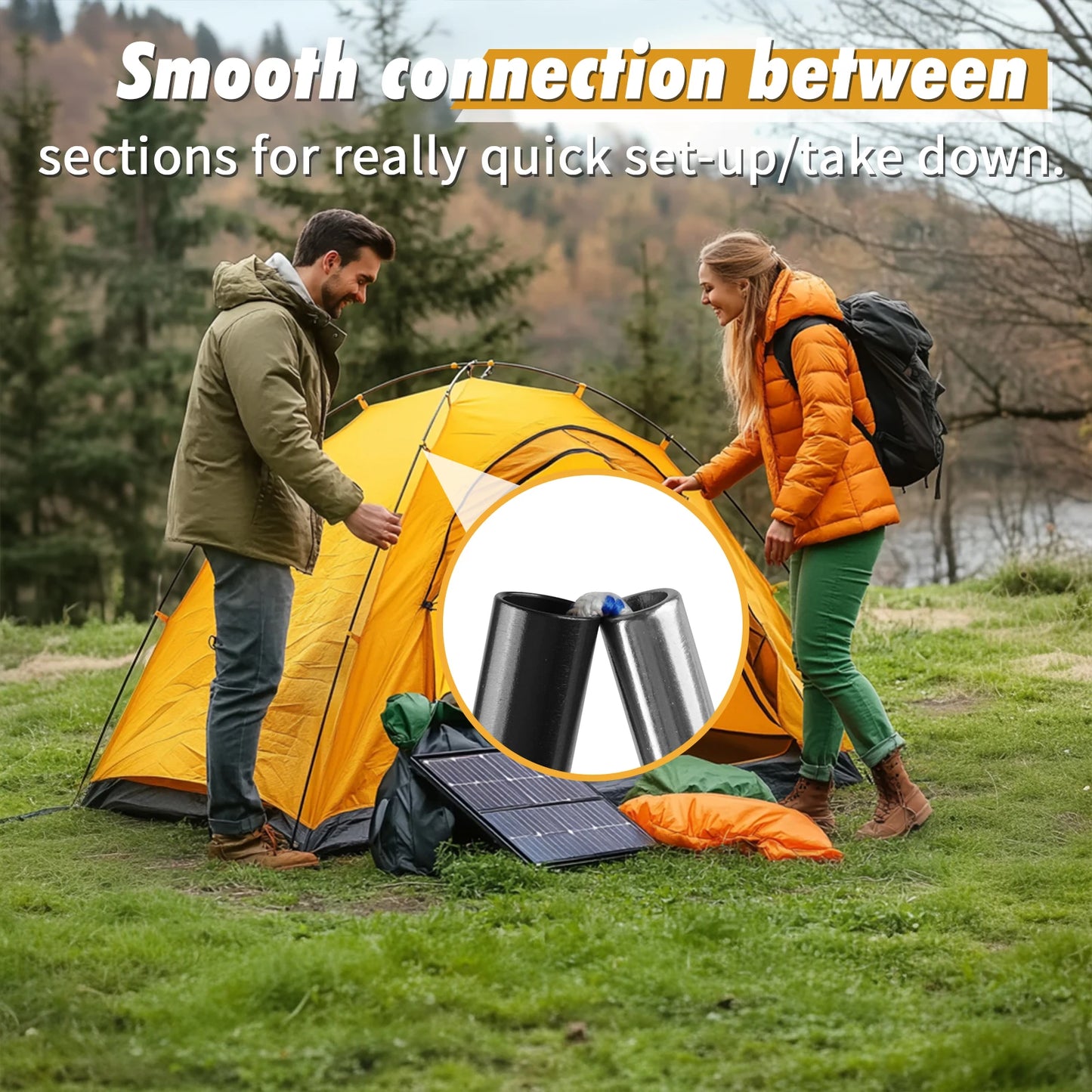 1Pcs Pre-Assembled Tent Pole Aluminum Alloy 3.6m 4.3m Camping Support Pole for Outdoor Hiking Tent Awning Shelter Frames Rods Peaceful Pleasures Health and Wellness