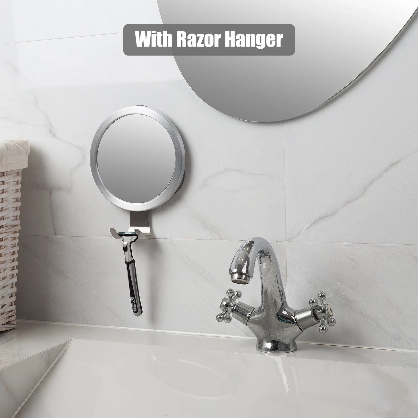 Fogless Shower Mirror – Anti-Fog Suction Cup Shaving Mirror