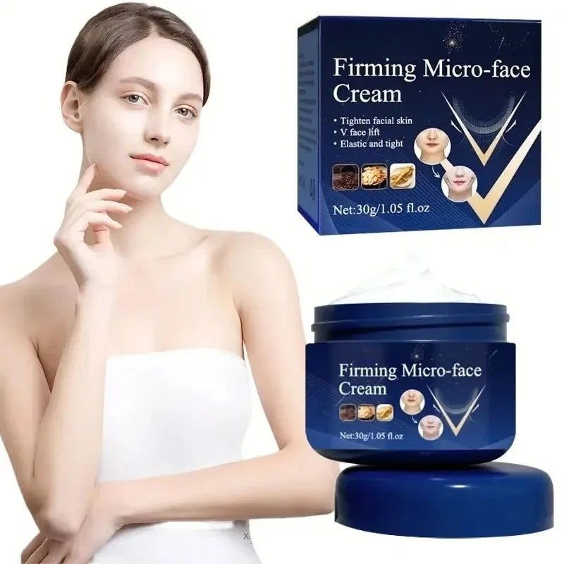 Firming Micro Face Cream Moisturize Tighten Skin Remove Double Chin Anti-aging Facial Lift Slimming Cream Skin Care Product Peaceful Pleasures Health and Wellness