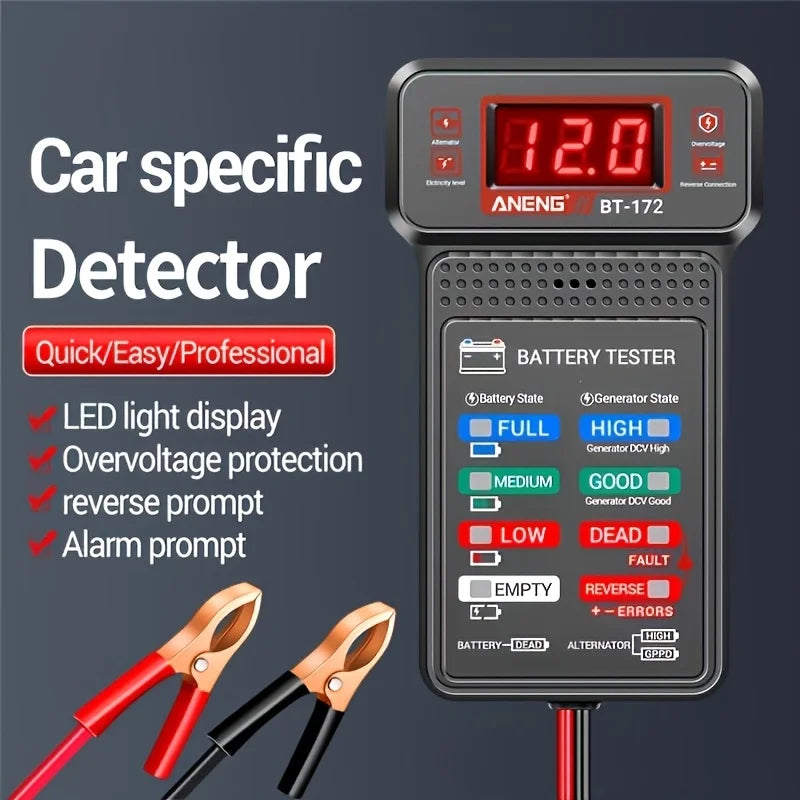 Smart Car Battery Tester, Suitable for Home Self-Checking/Repair Shops, One-Click Diagnosis of Life Span and Capacity, Quick Fault Identification, Intuitive Data Display, Compatible with Multiple Car Models, a Tester That Can Peaceful Pleasures Health and Wellness