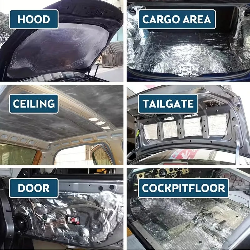 Car Hood Heat Shield & Sound Deadener Mat – Aluminum Foil NBR
