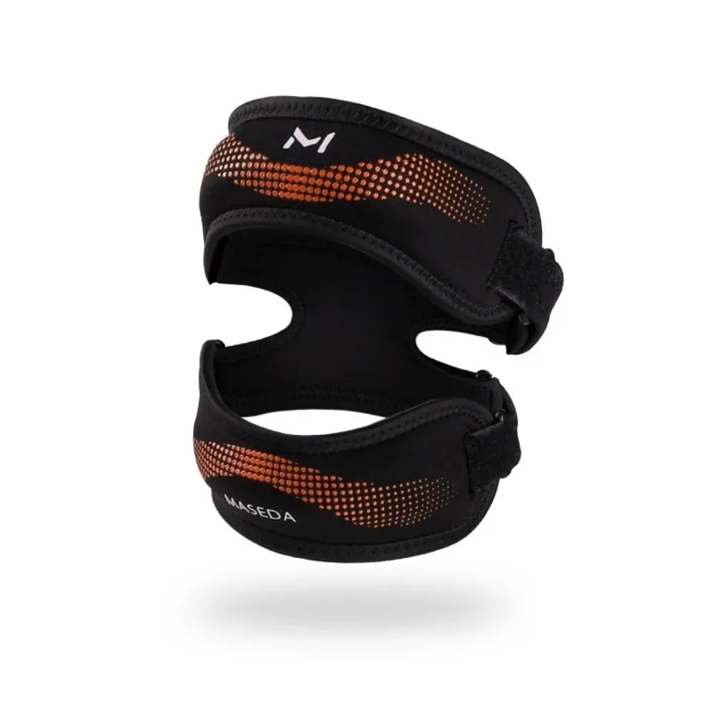 1Pc Soft Adjustable Double Patellar Band Knee Support Breathable Knee Patella Stabilizer Strap Comfortable Knee Protector Peaceful Pleasures Health and Wellness Orange