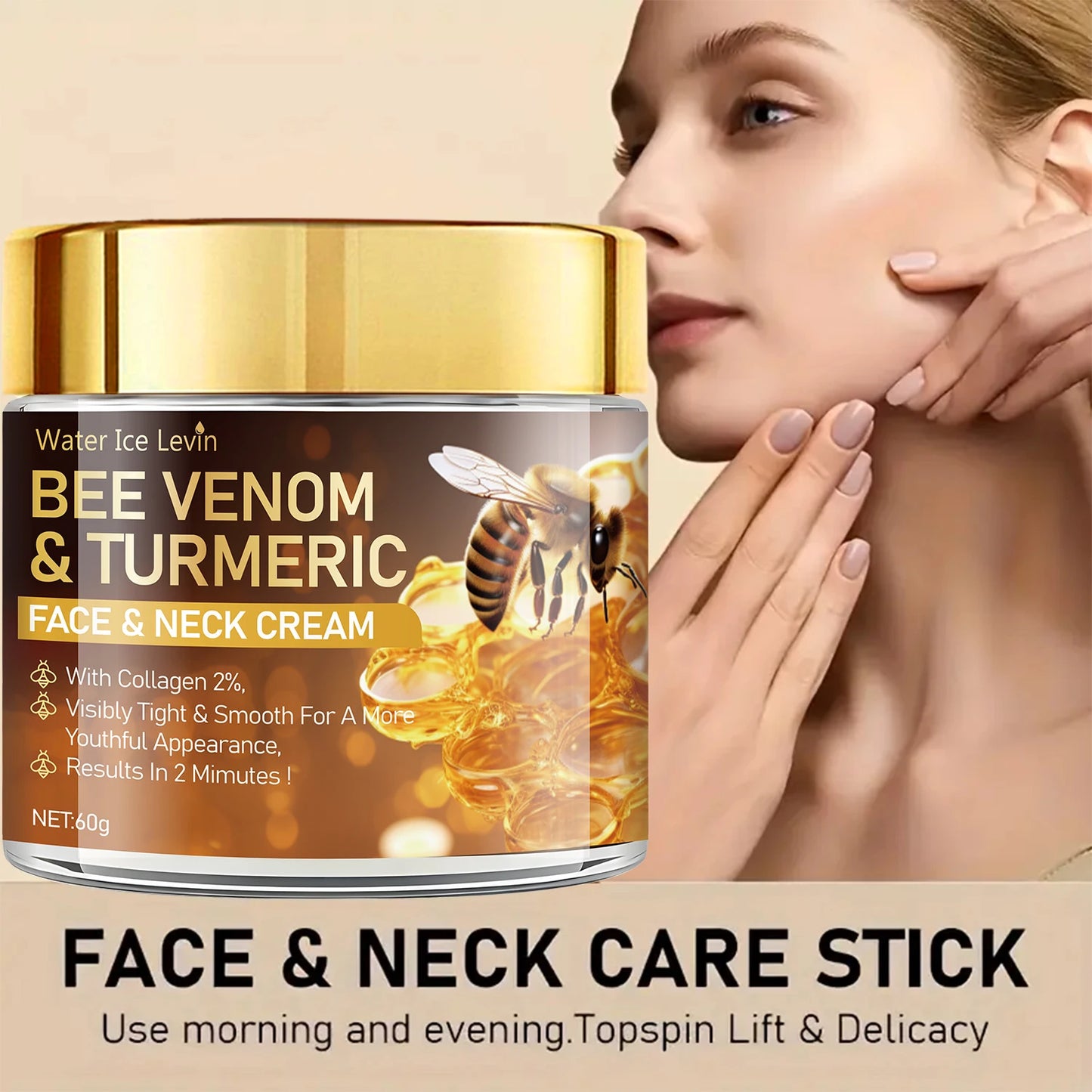 Bee Venom Face Cream | Collagen, Retinol & Turmeric – 60g