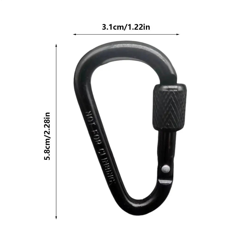 D-Shape Locking Carabiner – Aluminium Alloy Camping Hook Clip