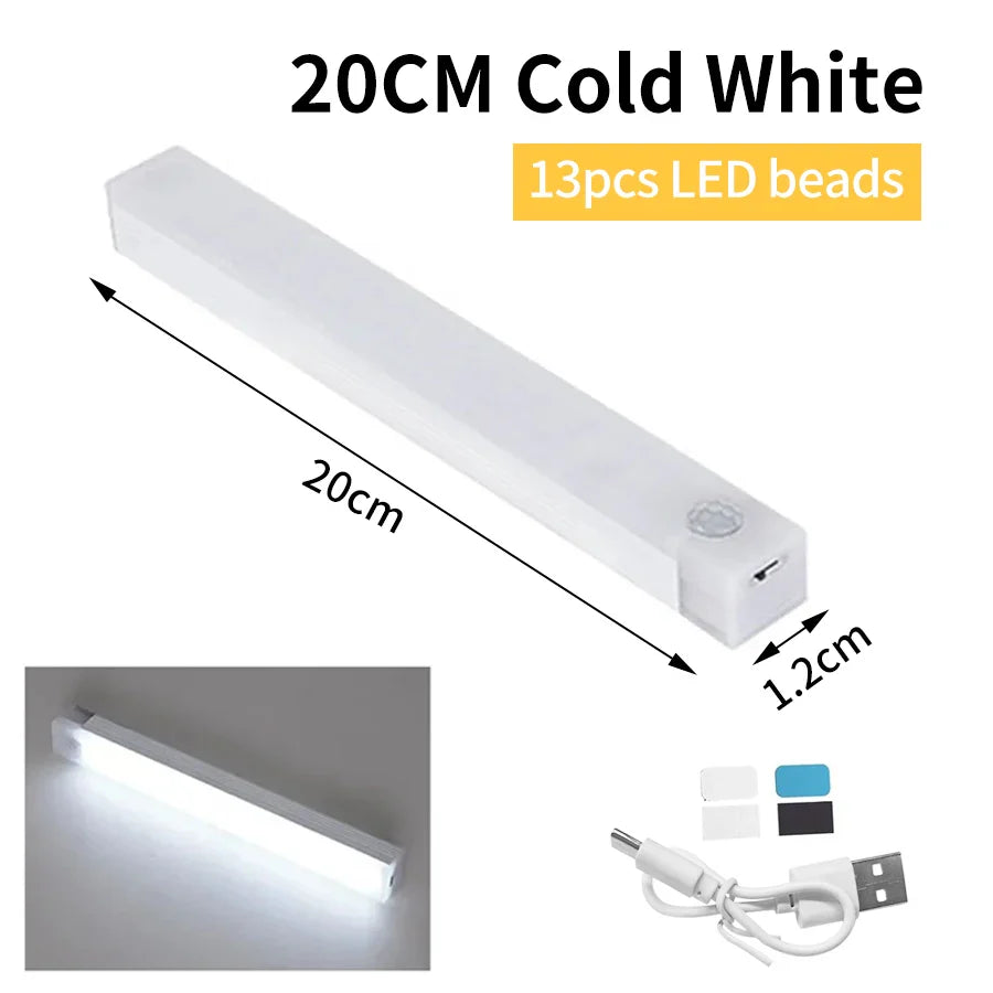 USB Rechargeable PIR Motion Sensor LED Night Light – Cabinet Lamp