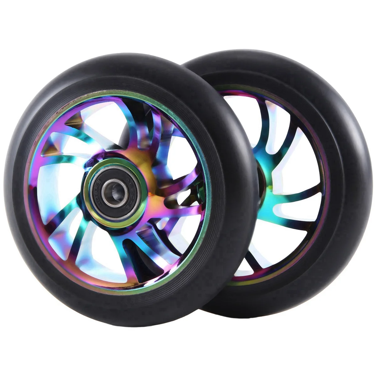 2Pcs 110 mm Colorful Aluminium Stunt Scooter Wheels Aluminum Scooter Wheel Scooter Accessories Peaceful Pleasures Health and Wellness