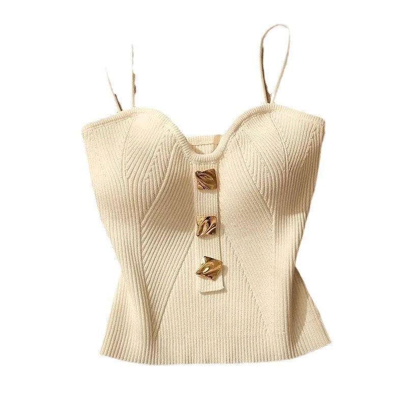 Women's Knit Bandeau Crop Top | Open Back Sleeveless Camisole