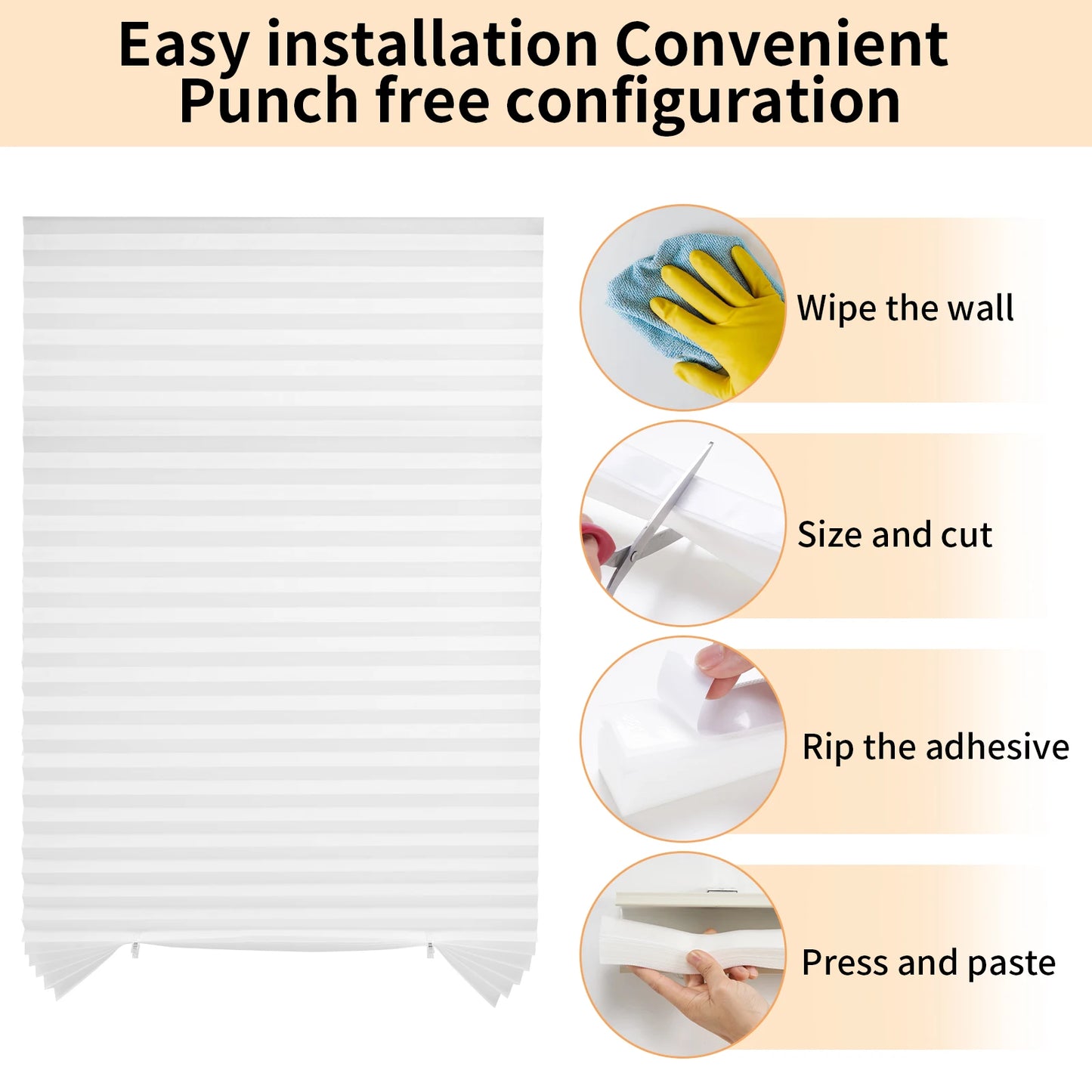 No Drill Blinds for Windows Blinds Stick on Curtains Blinds Light Filtering Privacy Protection Easy to Cut & Install with 2 Clip Peaceful Pleasures Health and Wellness