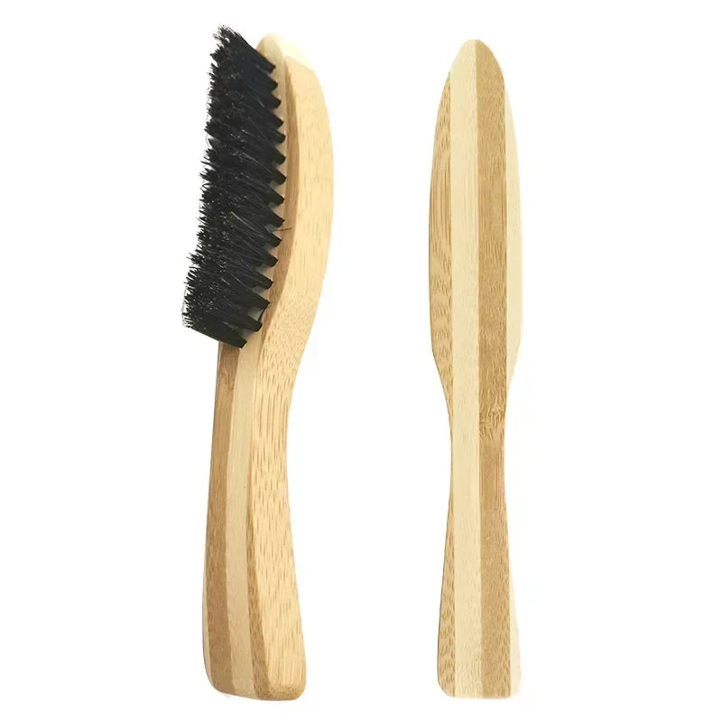 Beech Long Handle Brush for Men's Mustache Shaving, Comb, Face Massage, Facial Hair Cleaning, Boar Bristle Peaceful Pleasures Health and Wellness