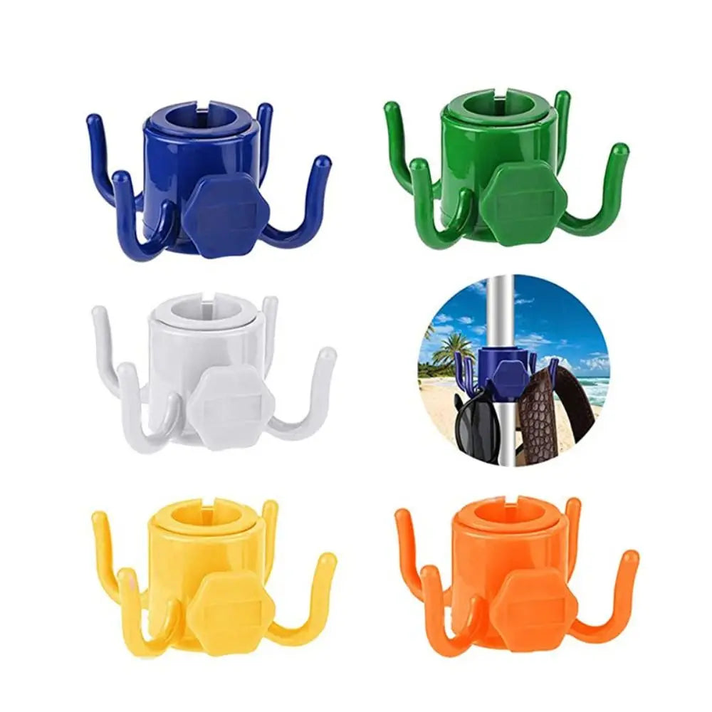 Outdoor Beach Umbrella Hooks Hanger Versatile Useful Sun Umbrella Storage Holder Wear-resistant Space-saving Four-corner Hook Peaceful Pleasures Health and Wellness
