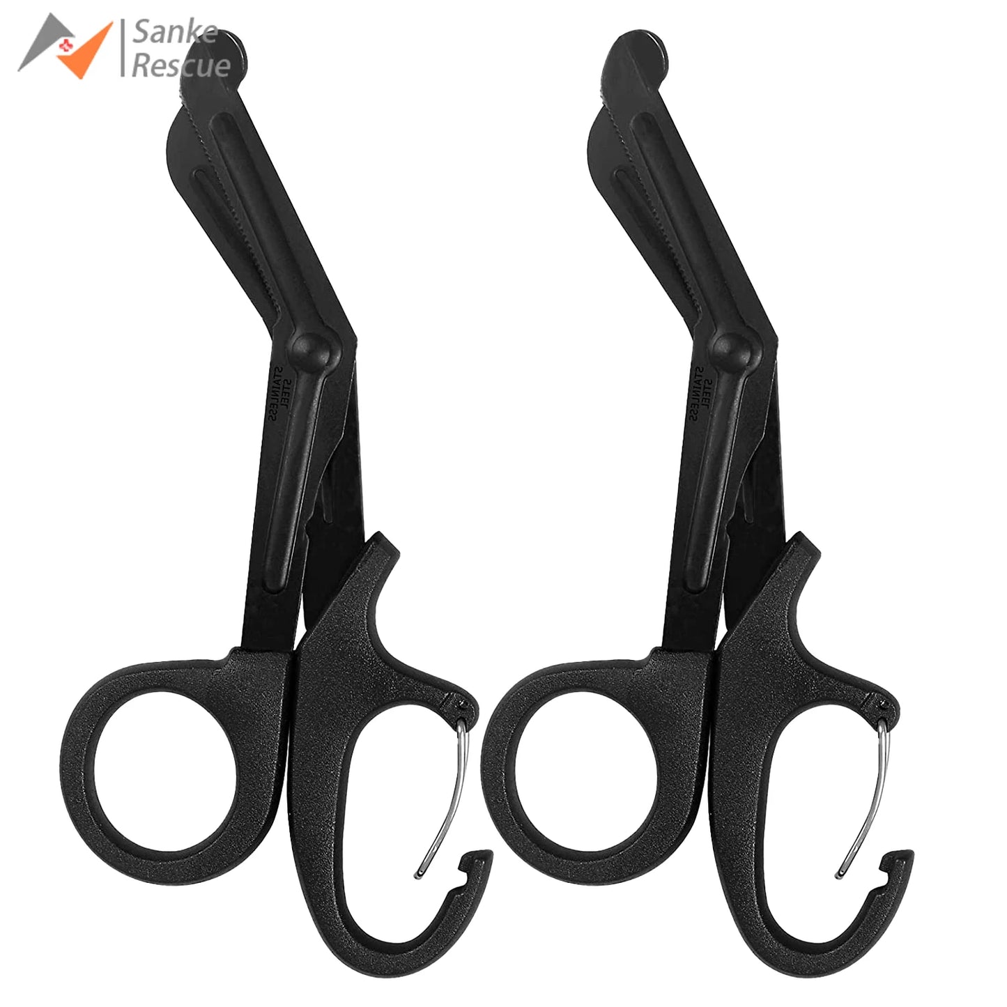 Trauma Shears Stainless Steel Medical Scissors, Bandage Scissors with Carabiner, Nursing Surgical urses,Doctors,Nursing EMT EMS Peaceful Pleasures Health and Wellness 2pcs