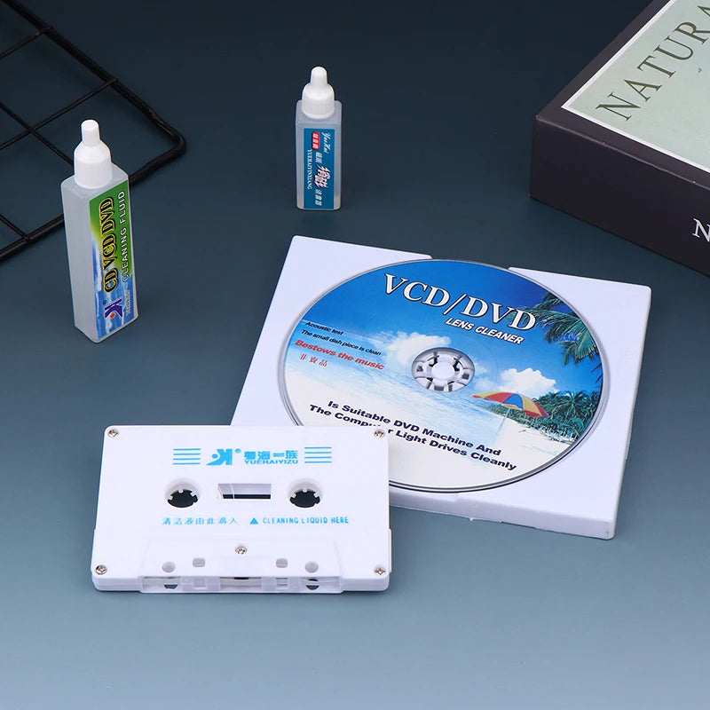CD DVD Lens & Cassette Tape Head Cleaner Demagnetizer Kit