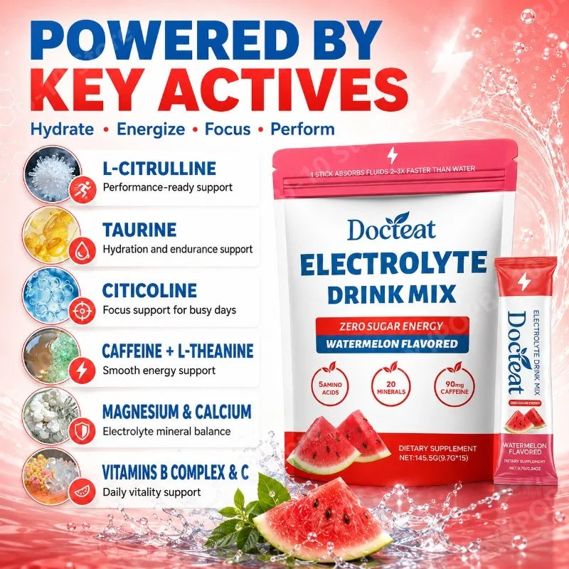 Zero Sugar Electrolyte Drink Mix Watermelon | 15 Sticks