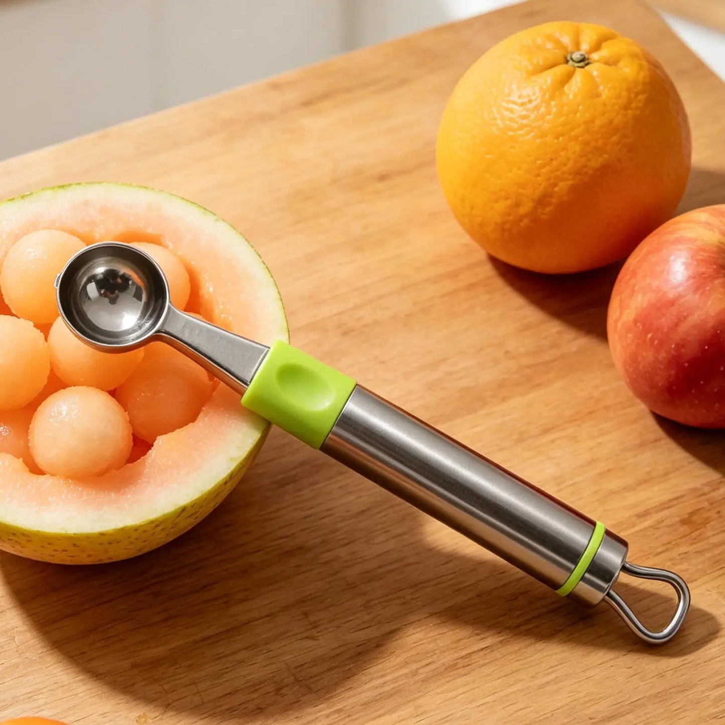 Stainless Steel Fruit Baller Scoop Watermelon Cutter Slicer Tool Melons Baller For Cantaloupe Pitaya Papaya, Ice Cream Cake Home Peaceful Pleasures Health and Wellness