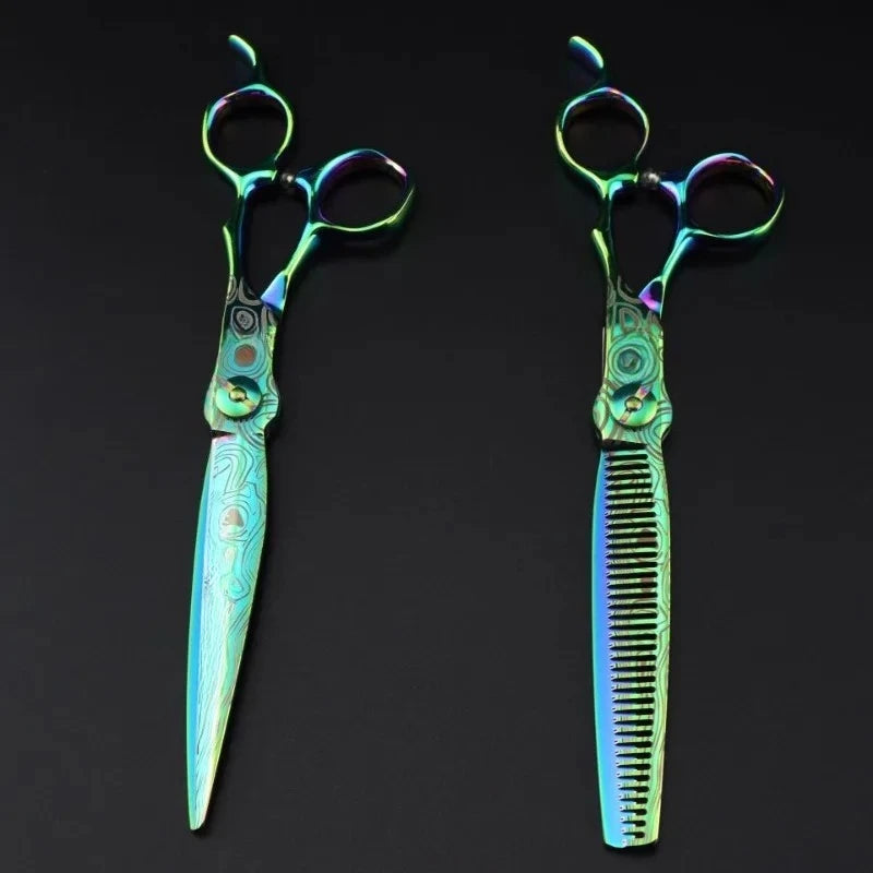 Professional Green JP440c Steel 7 '' Damask Pattern Hair Scissors Haircut Thinning Barber Cutting Shears Hairdresser Scissors Peaceful Pleasures Health and Wellness