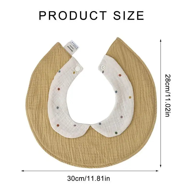 Cotton Baby Bib with Doll Collar | Drool & Feeding Bib 0–3 Yrs
