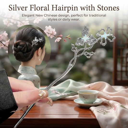 New Chinese Style Alloy Hairpin With Flower Design For Wedding Party Everyday Use Peaceful Pleasures Health and Wellness