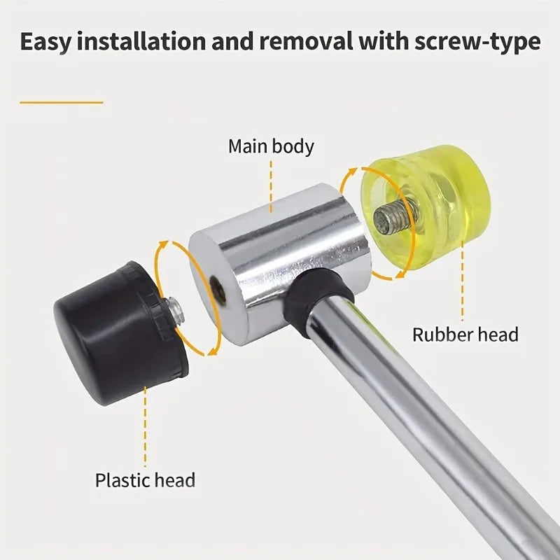 Soft Plastic Double-Sided Rubber Mallet for Jewelry Leather Craft Woodwork & Flooring Installation - Durable Hammer Peaceful Pleasures Health and Wellness