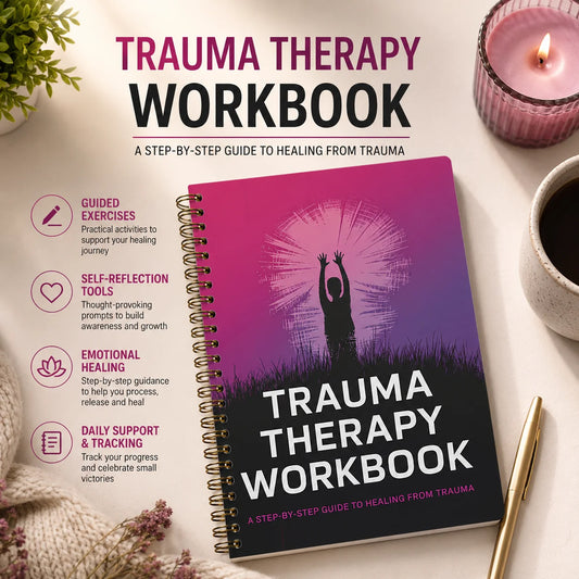 Trauma Therapy Workbook Emotional Healing Spiral Bound Journal Daily Peaceful Pleasures Health and Wellness A A5