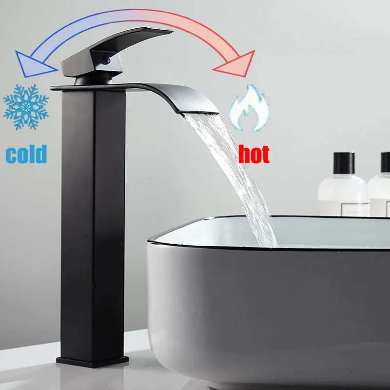 Waterfall Bathroom Faucet | 304 Stainless Steel Single Handle Mixer