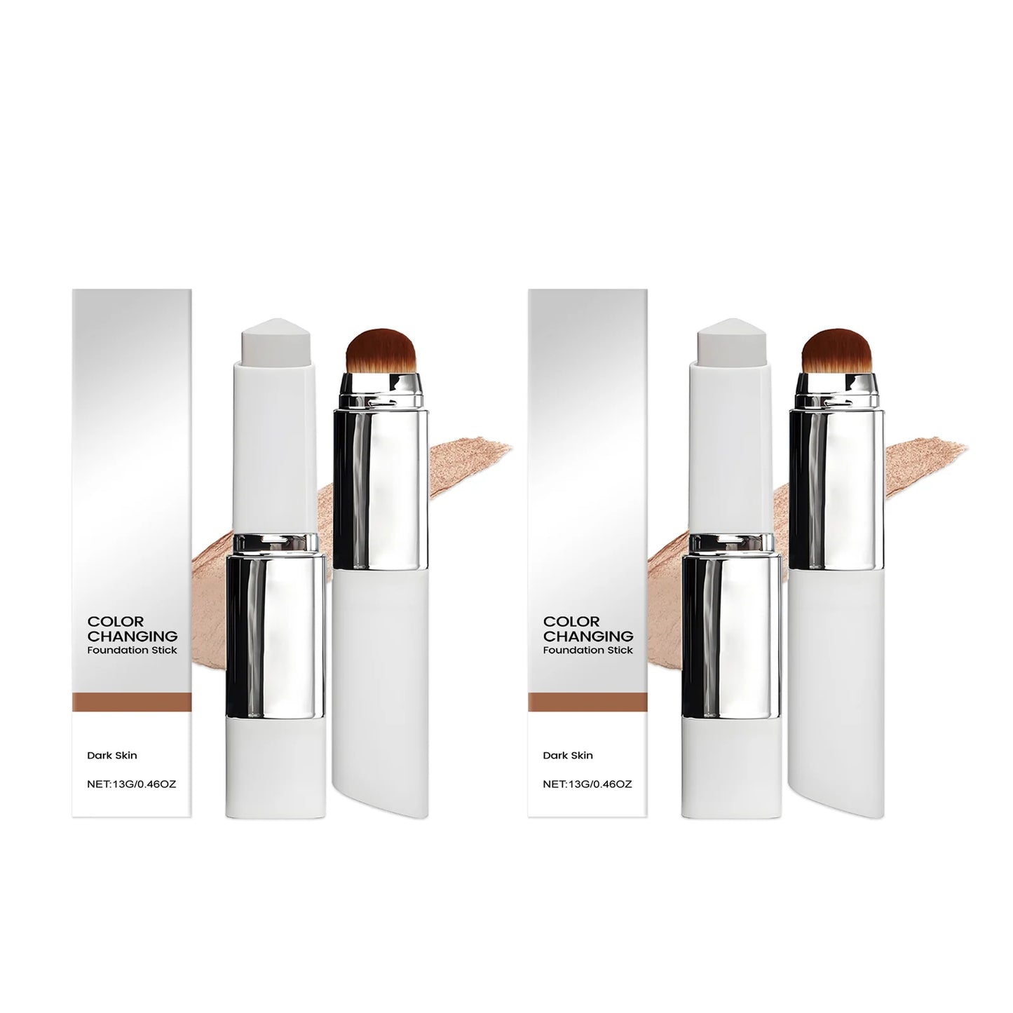 Double-Head Foundation Stick with Brush | Full Coverage Matte