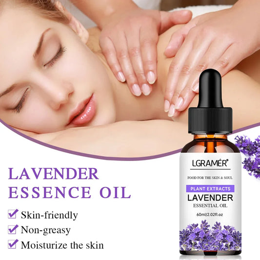 LGRAMER Lavender Essential Oil – Skin Care, Massage & Aroma Lavender Essential Oil Oasis Select 60ml